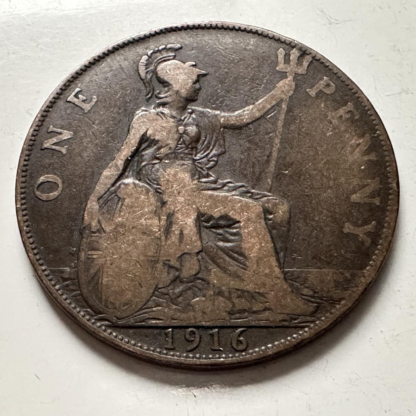 🌹外币初藏🌹🐯2025年第144场  每周二四六晚8️⃣点 接代拍 英国1916年一便士