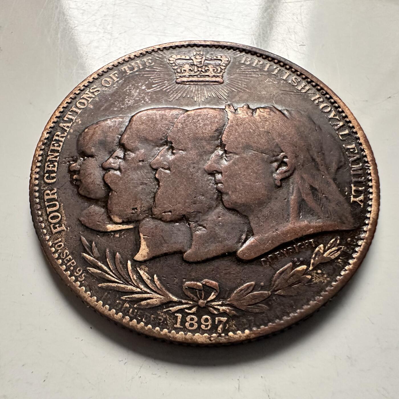 🌹外币初藏🌹🐯2025年第144场  每周二四六晚8️⃣点 接代拍 英国1897年维多利亚在位60周年钻石禧纪念章 32毫米11克 4代君王