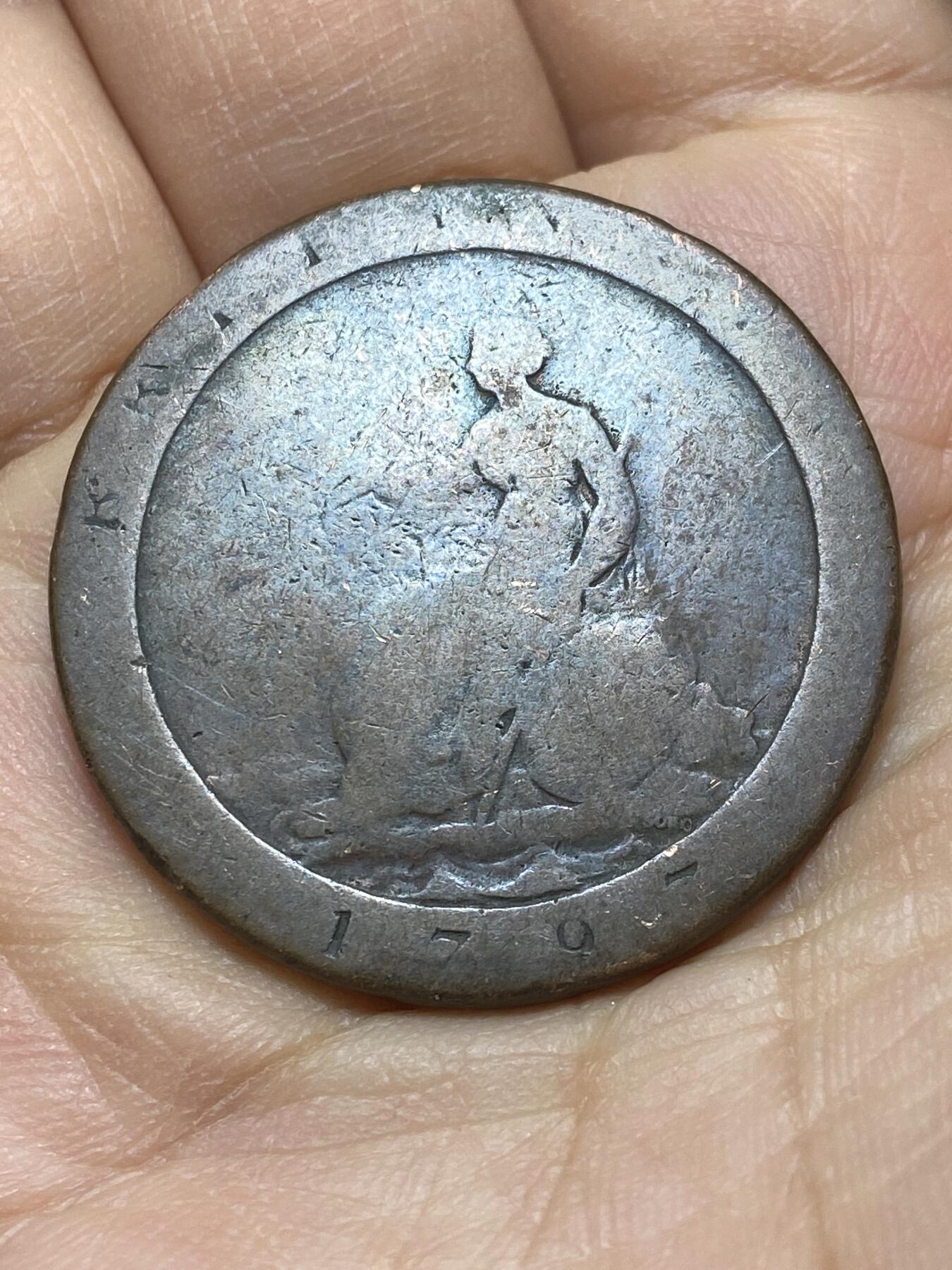 2025年第一百四十四场(总第一百七十场）品种丰富英国一线回流散币年末特拍场第一场(免佣金) 英国🇬🇧1797年车轮1便士(乔治三世时期)