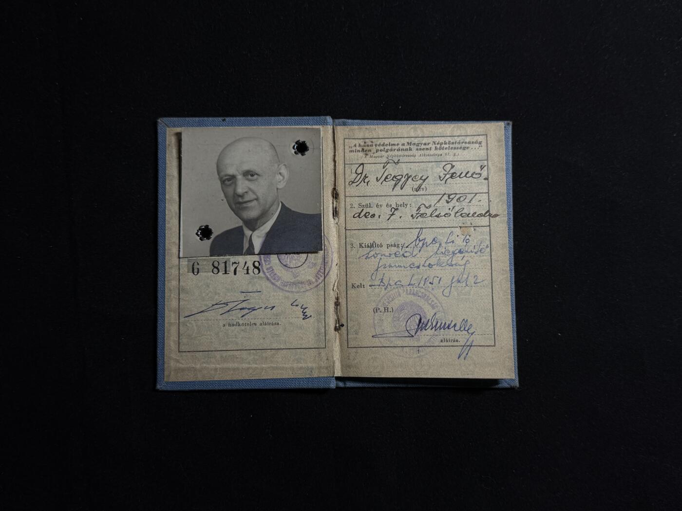 欢庆元旦！戎马世界章牌大赏第109期元旦大拍 匈牙利20世纪中期个人身份证明册原件