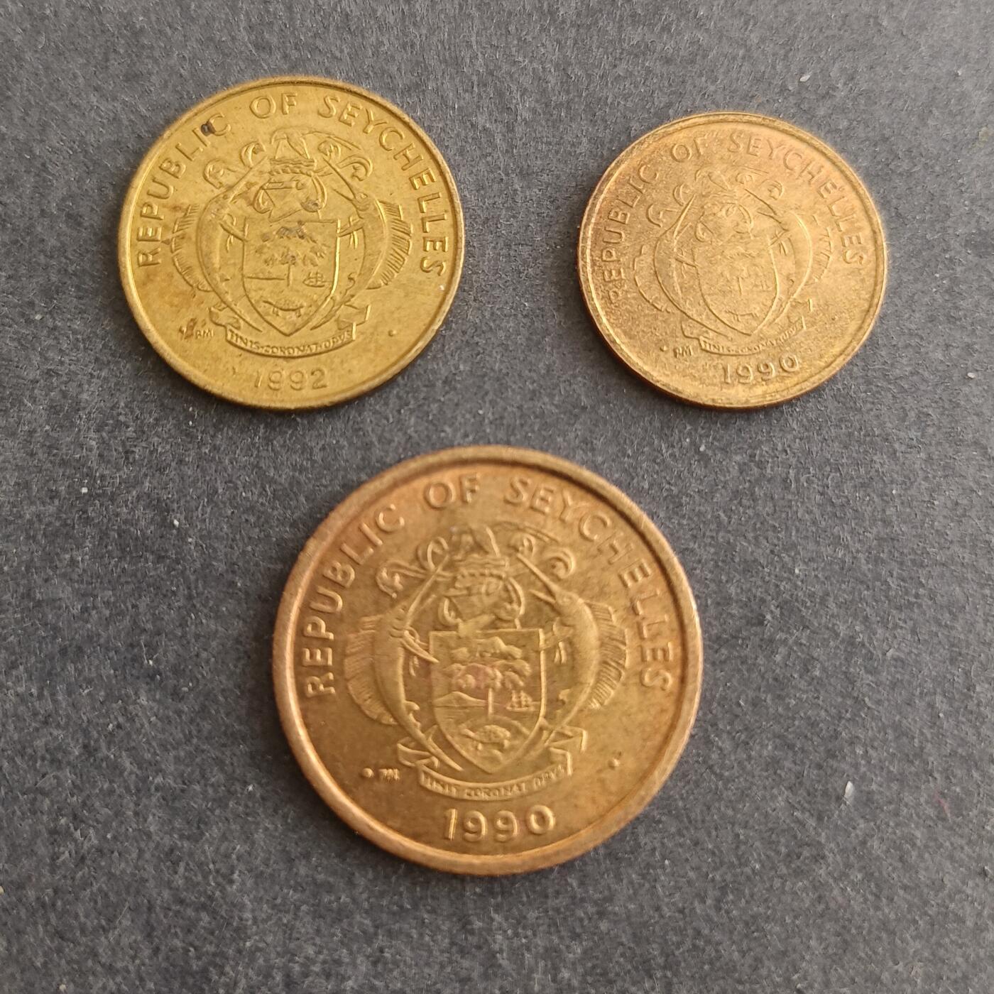 【游宝包邮场】蛇年第101期 世界各国纪念币 塞舌尔 3枚