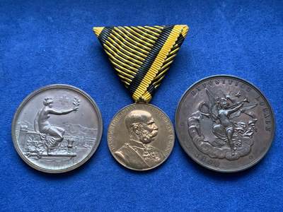 《竞宝斋》第450场 周日，周一，周二  3场连拍 （全场包邮，欢迎送拍） - 三枚一组 欧洲铜章 细节见图