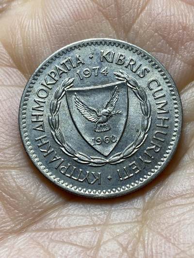 2025年第一百四十二场(总第一百六十八场）高品质英国一线回流散币年末特拍场第二场(免佣金) 塞浦路斯🇨🇾1974年50米尔(独立后首套流通硬币)