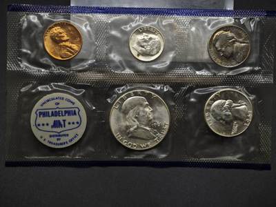 【淘币小摊】实时拍第八百三十六拍   银币套币场   满百包邮可预留二周 每周一统一发货   - 美国1961年富兰克林套币含3枚银币