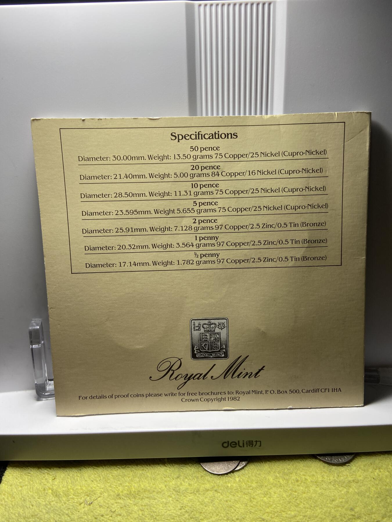 2025年第一百四十五场(总第一百七十一场）高品质英国一线回流散币年末特拍场第二场(免佣金) 英国🇬🇧1982年套币7枚(伊丽莎白二世中年花冠，十进制第二版，首发年仅发行3年)