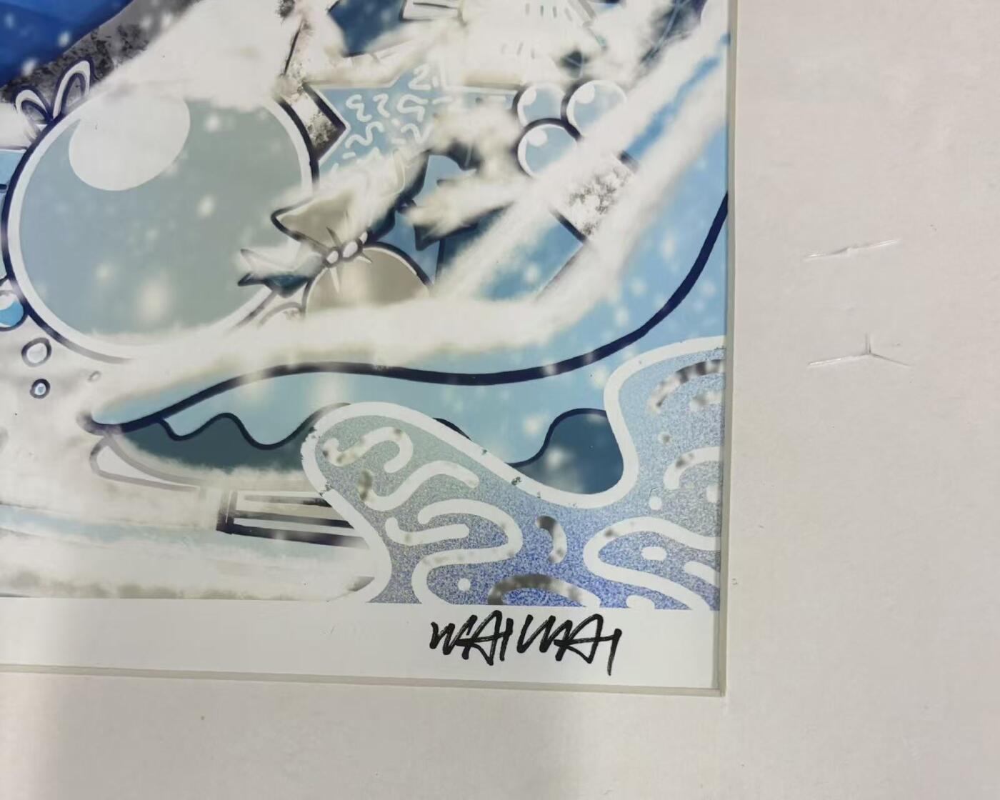 零元拍：OWSON 歪歪亲笔签名 作品装饰画《水之道》，已做装裱 合金相框尺寸65/50CM。因展品出展，镜框或亚克力可能有轻微划痕或裂纹，介意勿拍