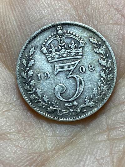 2025年第一百四十五场(总第一百七十一场）高品质英国一线回流散币年末特拍场第二场(免佣金) - 英国🇬🇧1908年3便士银币(爱德华七世时期，925高银)