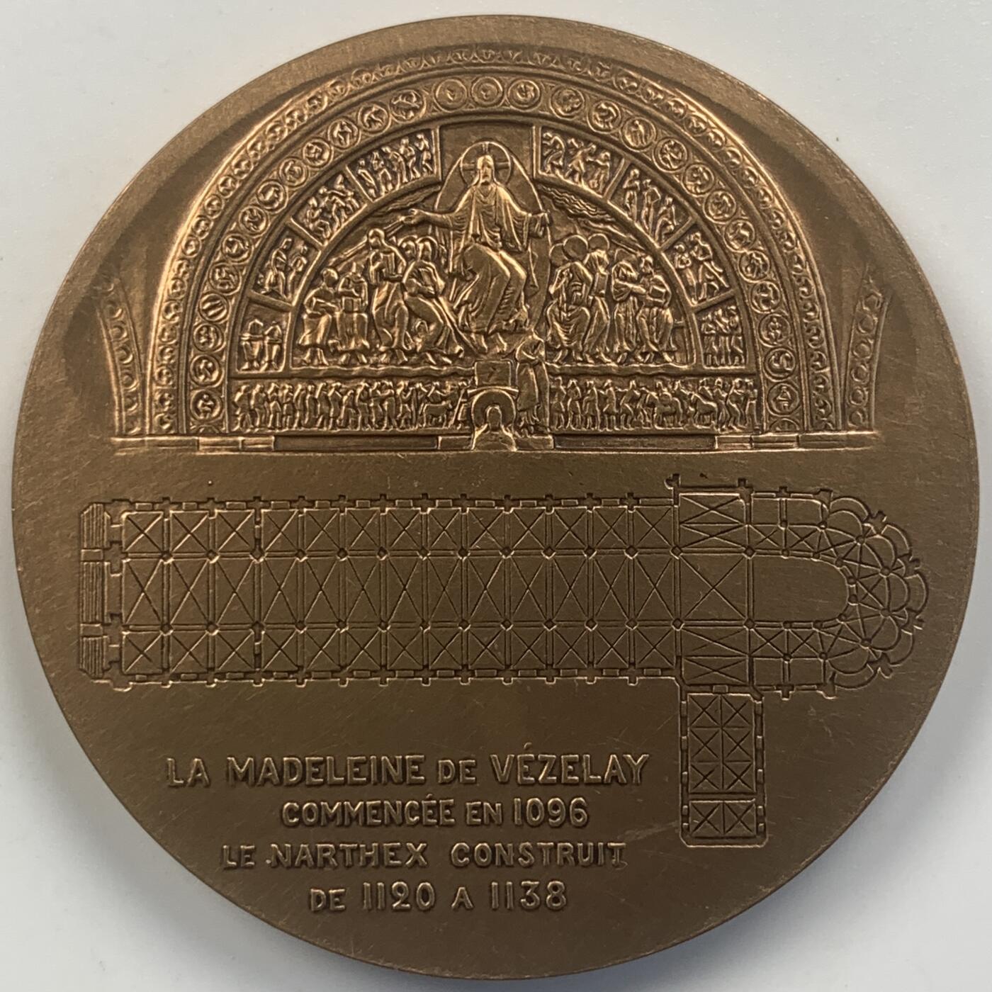 掌中浮雕-藏着的欧洲第047场  法国圣玛德琳大教堂铜章，50mm，73g