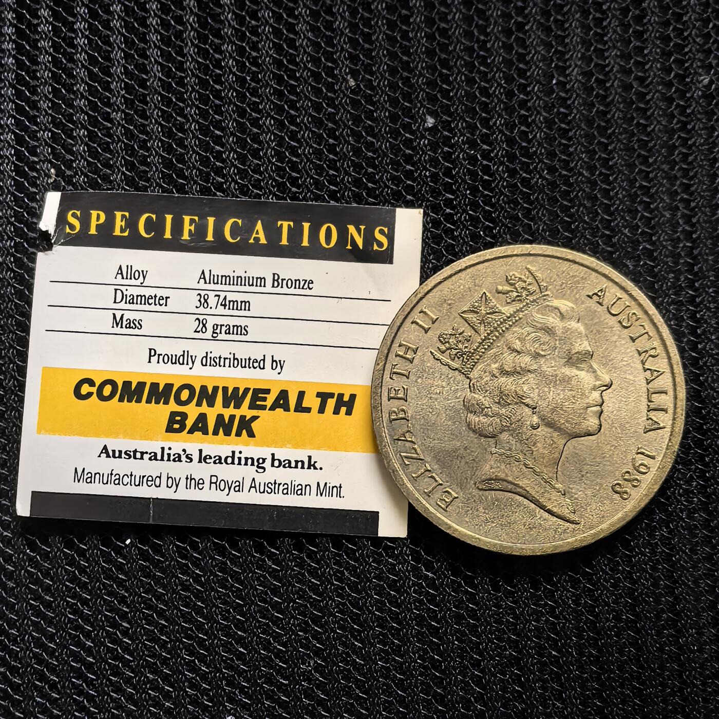 道一币馆币章第一百六十一场 带证书 澳大利亚1988年国会大厦5元纪念铜币