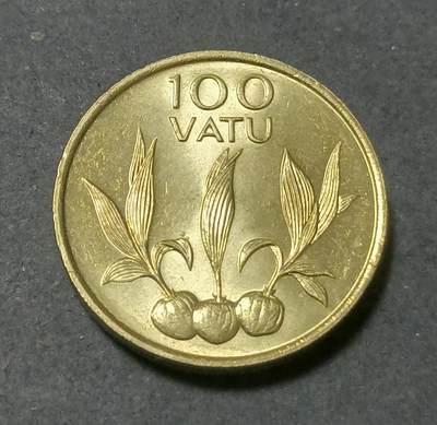 【游宝包邮场】蛇年第101期 世界各国纪念币 - 瓦努阿图-100瓦图 1988年