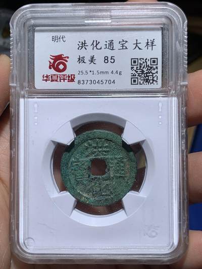 《竞宝斋》第450场 周日，周一，周二  3场连拍 （全场包邮，欢迎送拍） - 华夏评级 极美85 洪化通宝大样