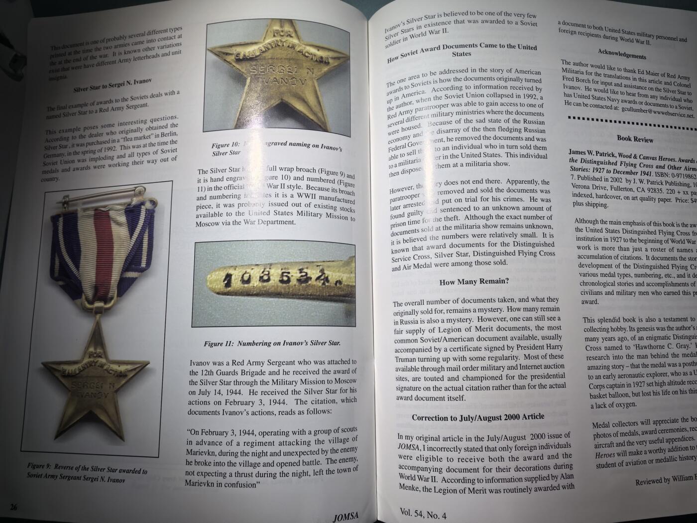 盛世勋华——号角文化勋章邮票专场拍卖第295期 美国勋章学会会刊 第54卷第4期 2003年7/8月刊 44页