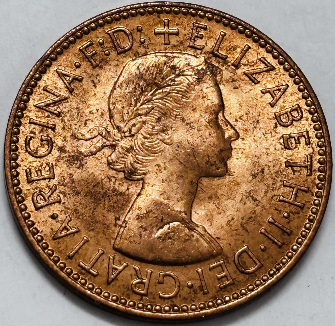 文馨钱币收藏第 286 场，圣诞节专场【 长期接收代拍品低至 0 佣金】 全新未流通 1967 年英国海盗船 1/2 便士铜币