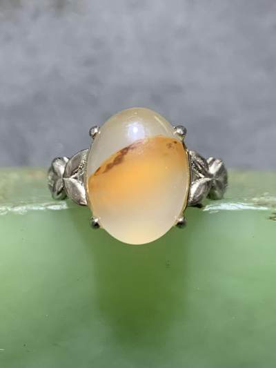 精美荔枝冻飘红南红玛瑙活口戒指一枚 - 精美荔枝冻飘红南红玛瑙活口戒指一枚