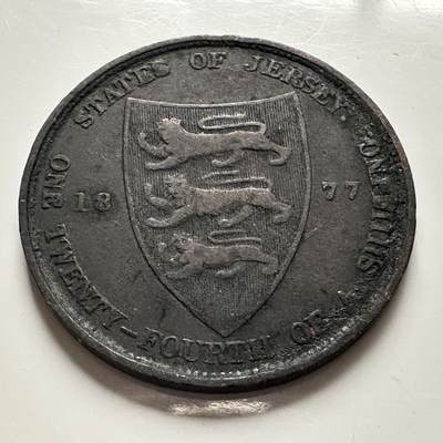 🌹外币初藏🌹🐯2025年第144场  每周二四六晚8️⃣点 接代拍 - 泽西岛1877年1/24先令