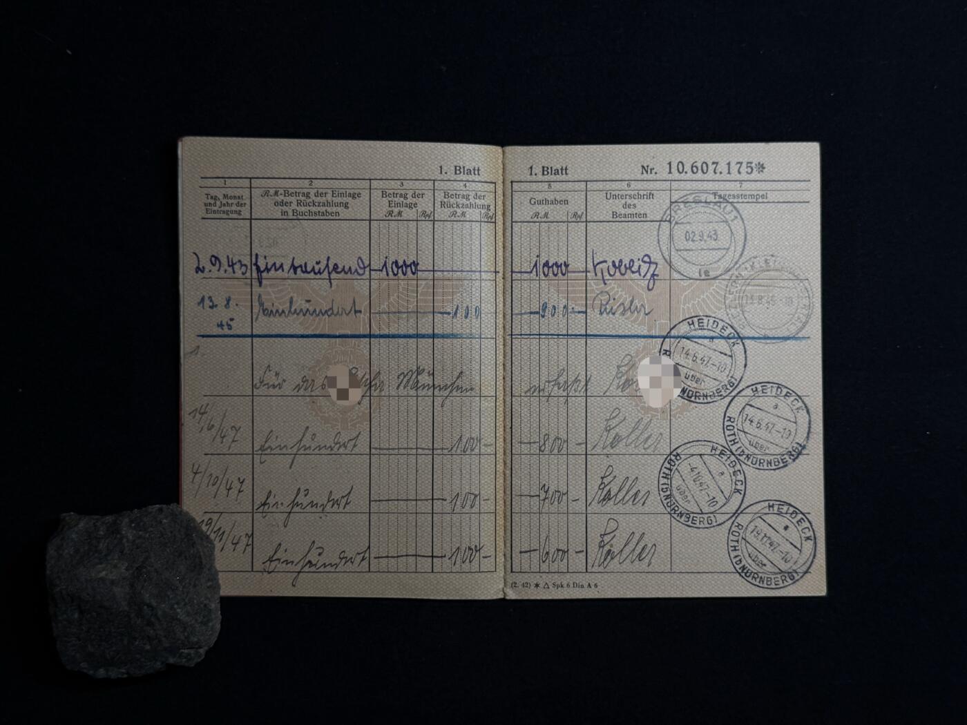 欢庆元旦！戎马世界章牌大赏第109期元旦大拍 铭记历史，珍爱和平！德国二战家庭储蓄本，拥有者埃里希．冯．登．巴赫ss上将，骑士铁十字获得者 东线镇压游击队总指挥，参与过镇压华沙起义