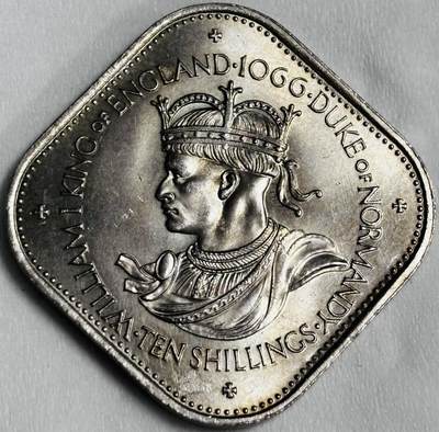 文馨钱币收藏第 286 场，圣诞节专场【 长期接收代拍品低至 0 佣金】 - 原光 1966英属根西伊丽莎白10先令诺曼征服900周年纪念币