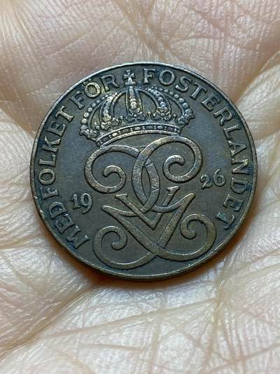 2025年第一百四十二场(总第一百六十八场）高品质英国一线回流散币年末特拍场第二场(免佣金) 瑞典🇸🇪1926年2欧尔(古斯塔夫五世第一版)