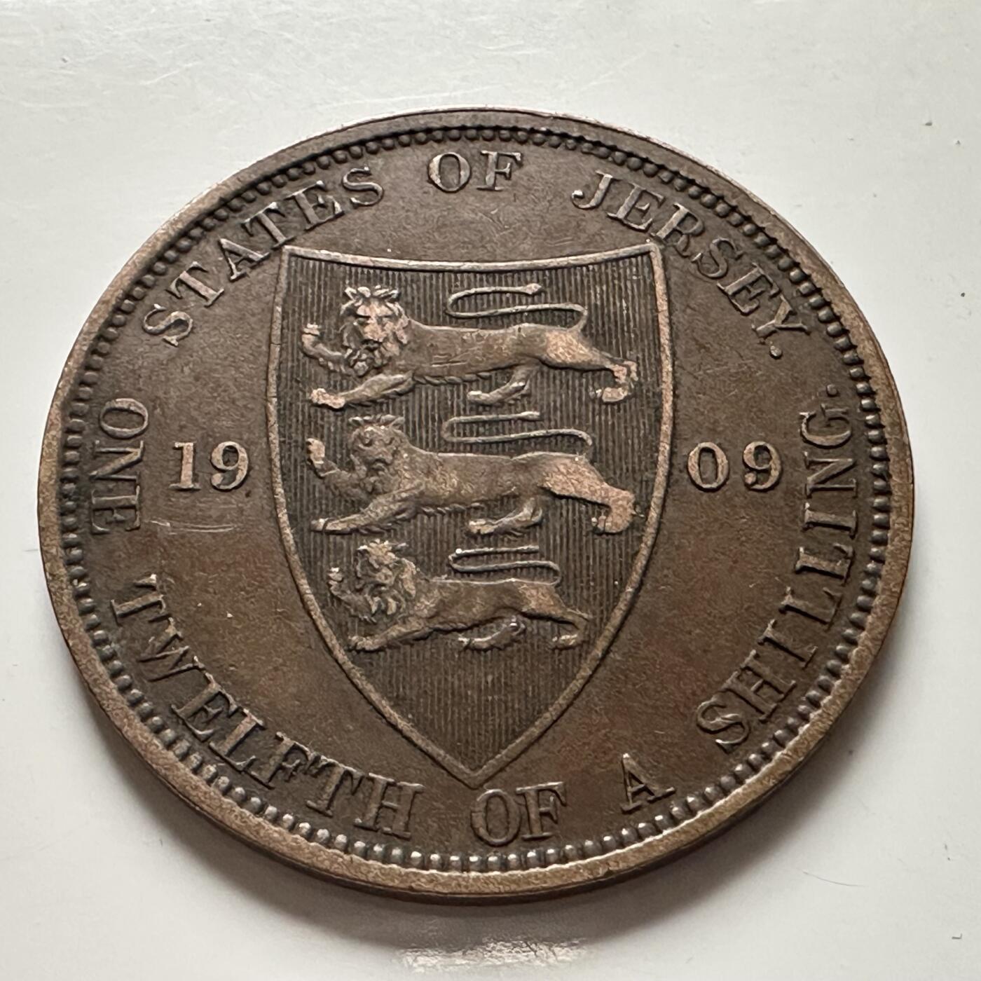 🌹外币初藏🌹🐯2025年第144场  每周二四六晚8️⃣点 接代拍 泽西岛1909年1/12先令