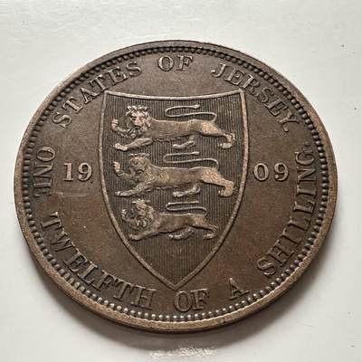 🌹外币初藏🌹🐯2025年第144场  每周二四六晚8️⃣点 接代拍 - 泽西岛1909年1/12先令