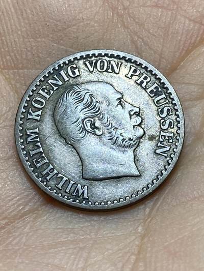 2025年第一百四十二场(总第一百六十八场）高品质英国一线回流散币年末特拍场第二场(免佣金) 流通好品–普鲁士王国1866年1格罗申银币(威廉一世时期，A标柏林造，222银)