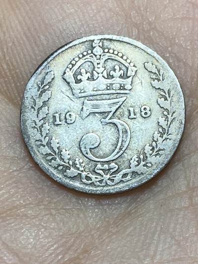 2025年第一百四十五场(总第一百七十一场）高品质英国一线回流散币年末特拍场第二场(免佣金) - 英国🇬🇧1918年3便士银币(乔治五世第一版，925高银)