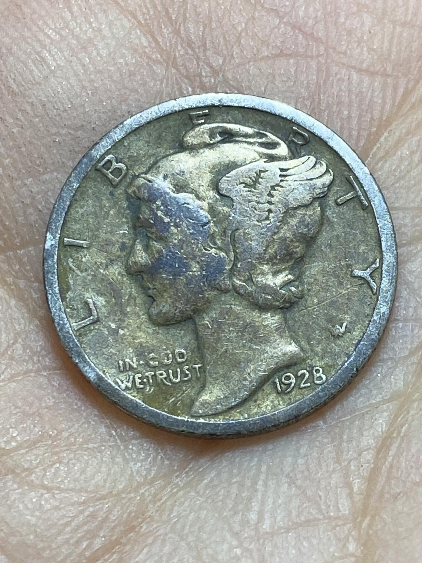 2025年第一百四十五场(总第一百七十一场）高品质英国一线回流散币年末特拍场第二场(免佣金) 美国🇺🇸1928年1角银币(墨丘利1角，900高银)