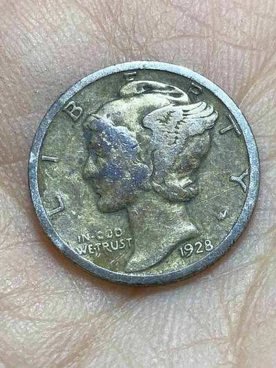 2025年第一百四十二场(总第一百六十八场）高品质英国一线回流散币年末特拍场第二场(免佣金) 美国🇺🇸1928年1角银币(墨丘利1角，900高银)