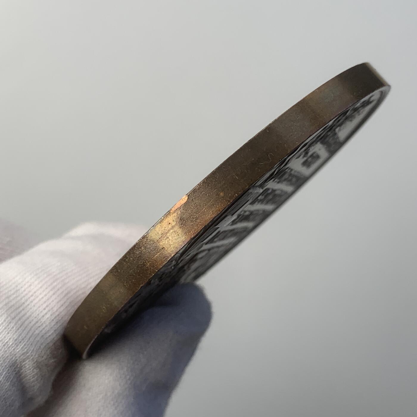 掌中浮雕-藏着的欧洲第047场 1891年瑞士联邦600周年纪念大铜章 ，69mm，A.Dubois作品，原盒变形有破损如图