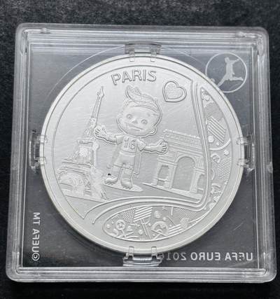 文馨钱币收藏第 286 场，圣诞节专场【 长期接收代拍品低至 0 佣金】 - 全新带原盒   2016年法国欧洲杯铜镀银纪念章