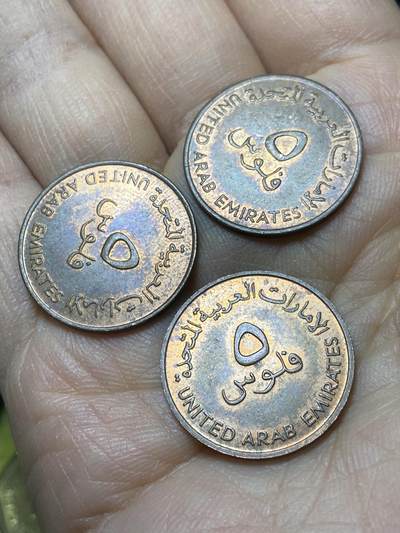 2025年第一百四十二场(总第一百六十八场）高品质英国一线回流散币年末特拍场第二场(免佣金) 原光好品–阿联酋🇦🇪1973年5费尔3枚