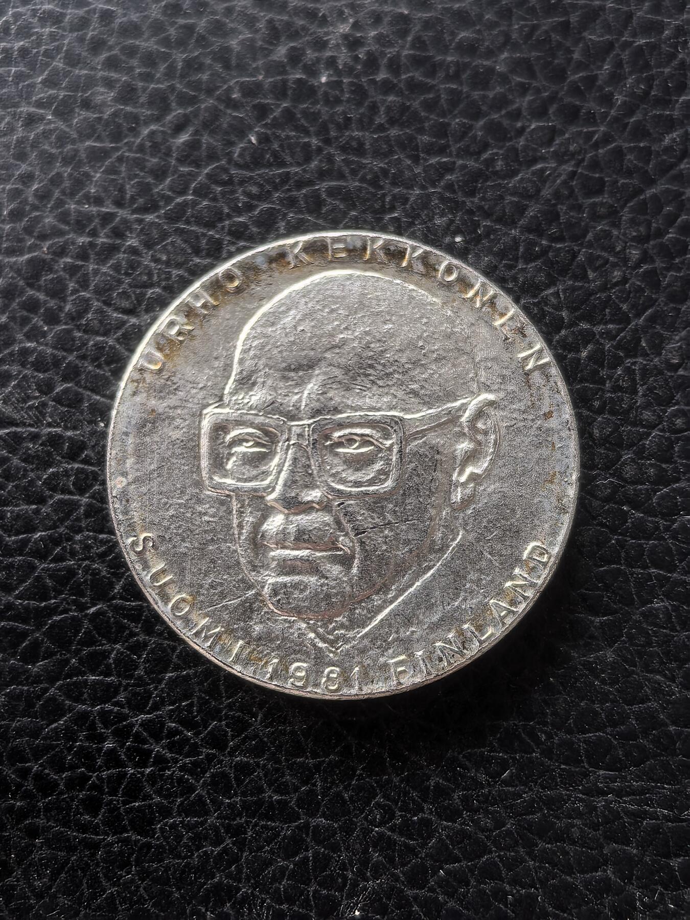 道一币馆币章第一百六十一场 芬兰1981年总统凯科宁80岁寿辰50马克银币 20g 500s