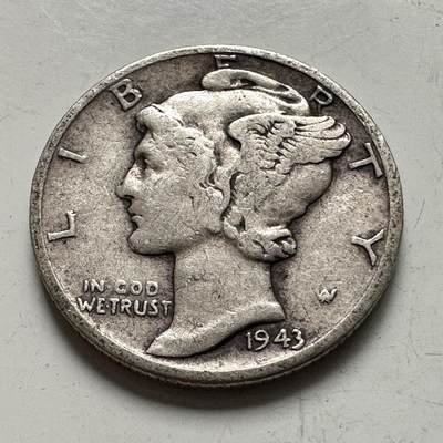 🌹外币初藏🌹🐯2025年第144场  每周二四六晚8️⃣点 接代拍 - 美国1943年10美分银币