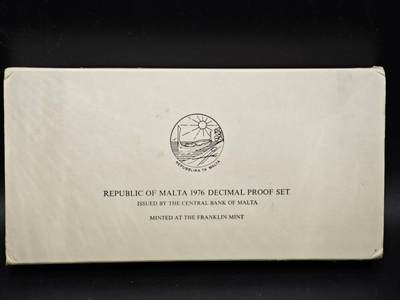 【淘币小摊】实时拍第八百三十六拍   银币套币场   满百包邮可预留二周 每周一统一发货   - 马耳他1976年精制套币原盒原证