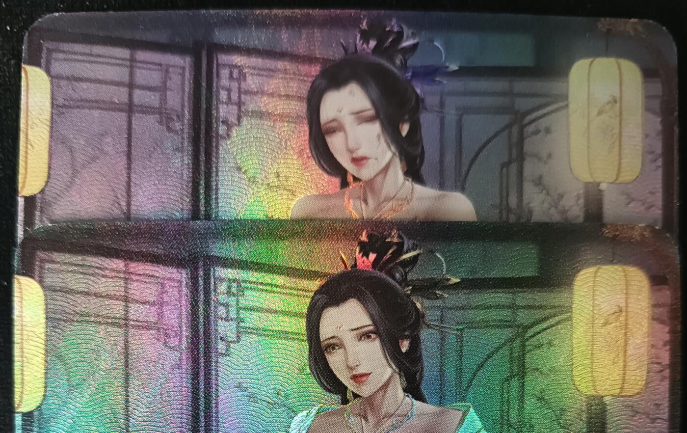 花开卡拍第53期（12月28号周日截拍，品控勿拍!!!拍品不寄存，运费5元，自制卡难免瑕疵，可能存在轻微撞角爆边等出厂瑕疵，品控介意勿拍！） 嘎嘎鸭艺术对卡 贤妃01 彩闪2张