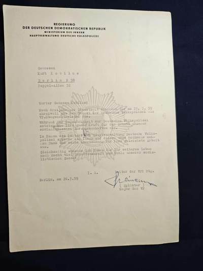 罗岚⭐爱藏⭐甄选专拍第二场-分享拍场赚佣（实体店在建中···） - 德意志民主共和国内务部驻营人民警察（VP）总局警员服役感谢信