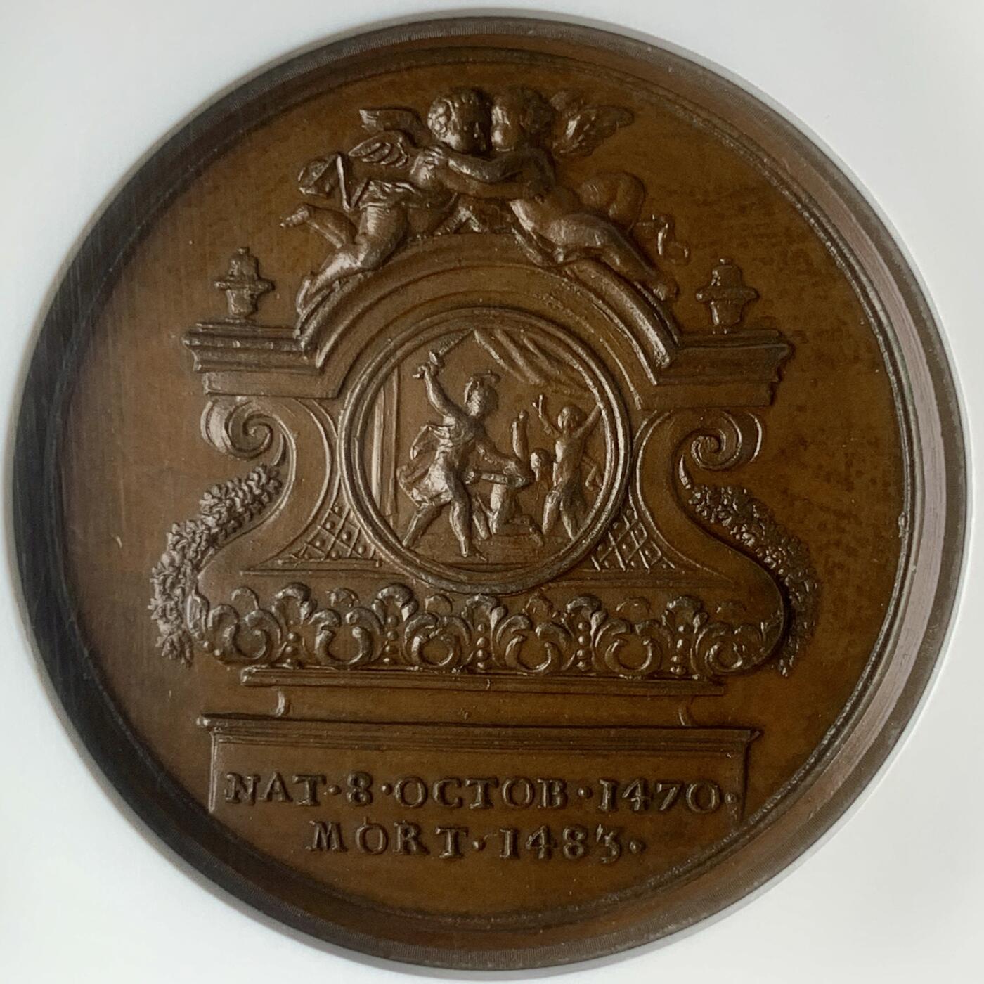 掌中浮雕-藏着的欧洲第047场 NGC MS63 : Dassier英王系列章之爱德华五世纪念铜章，40mm