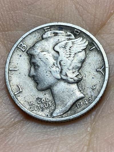 2025年第一百四十二场(总第一百六十八场）高品质英国一线回流散币年末特拍场第二场(免佣金) 美国🇺🇸1942年1角银币(墨丘利1角，S标旧金山造，900高银)