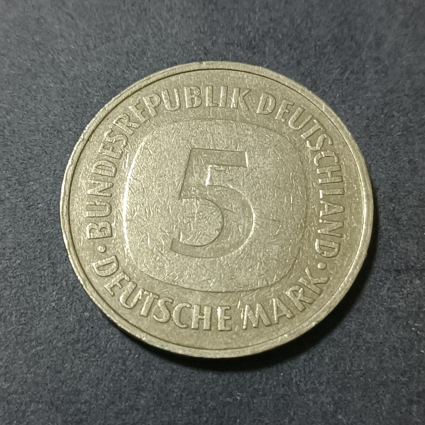 【游宝包邮场】蛇年第101期 世界各国纪念币 德国-5马克 1975年