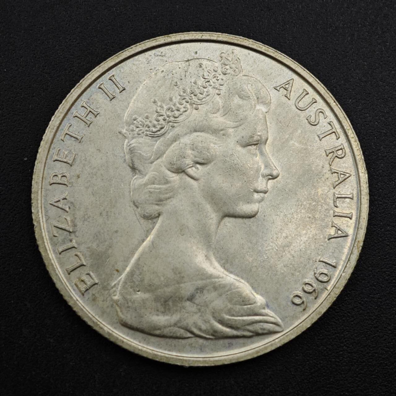 【淘币小摊】实时拍第八百三十六拍   银币套币场   满百包邮可预留二周 每周一统一发货   澳大利亚1966年50分银币13.3克800银银价161