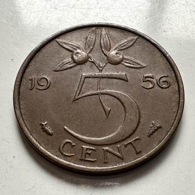 🌹外币初藏🌹🐯2025年第144场  每周二四六晚8️⃣点 接代拍 - 荷兰1956年五分