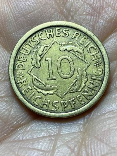 2025年第一百四十二场(总第一百六十八场）高品质英国一线回流散币年末特拍场第二场(免佣金) 德意志魏玛共和国1925年10芬尼(A标，柏林造)