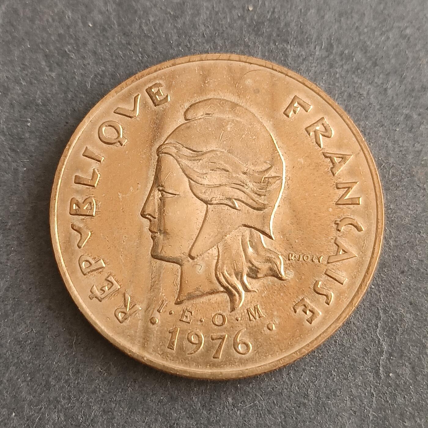 【游宝包邮场】蛇年第101期 世界各国纪念币 法属波利尼西亚-100法郎 1976年