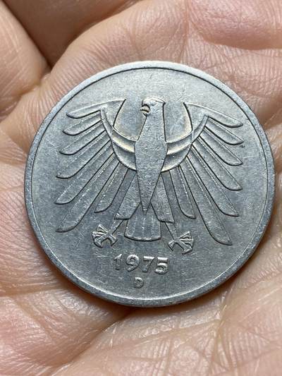 2025年第一百四十二场(总第一百六十八场）高品质英国一线回流散币年末特拍场第二场(免佣金) 德国🇩🇪1975年5德国马克(D标，慕尼黑造)