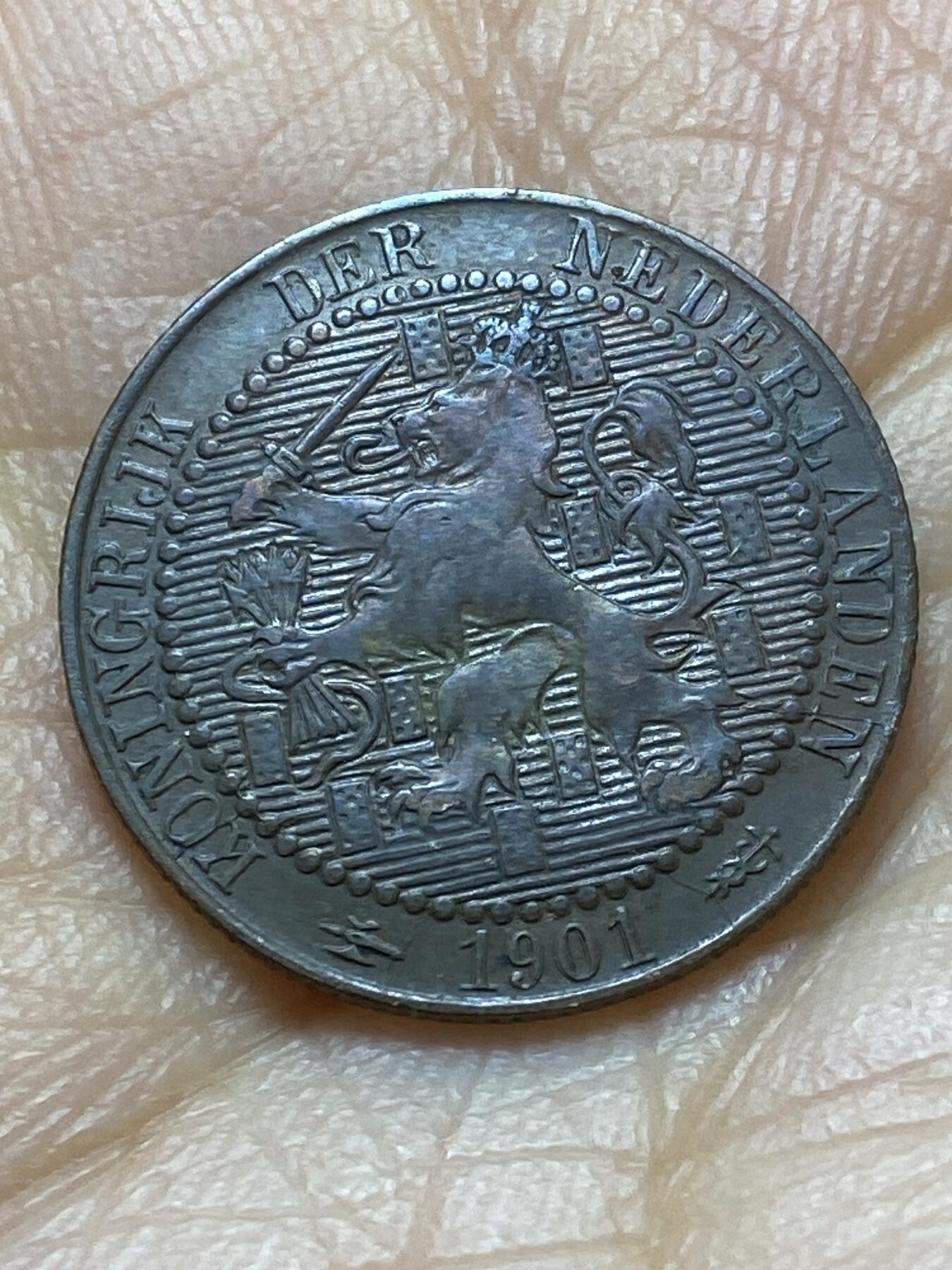 2025年第一百四十五场(总第一百七十一场）高品质英国一线回流散币年末特拍场第二场(免佣金) 稀少品种–荷兰🇳🇱1901单年份1分(威廉明娜女王第三版，10面大盾版)