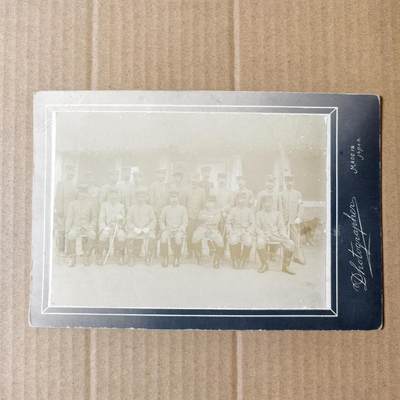 勋章奖章交易所2025年12月28拍卖 - 1904年日俄战争日军第一军司令部军官合影蛋白原版老照片（中国金家池日军第一军司令部久迩宫殿下/黒木为桢大将/藤井茂太少将）