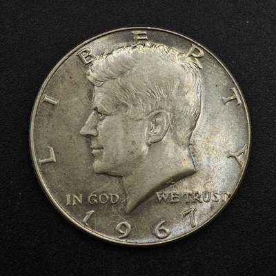 【淘币小摊】实时拍第八百三十六拍   银币套币场   满百包邮可预留二周 每周一统一发货   - 美国1967年肯尼迪半美元银币