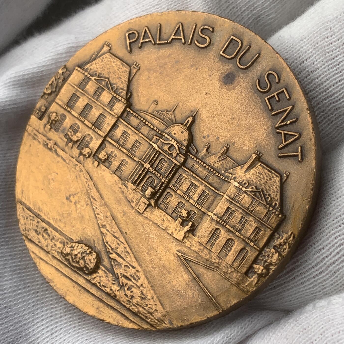 掌中浮雕-藏着的欧洲第047场  法国参议院卢森堡宫铜章，50mm，60.8g