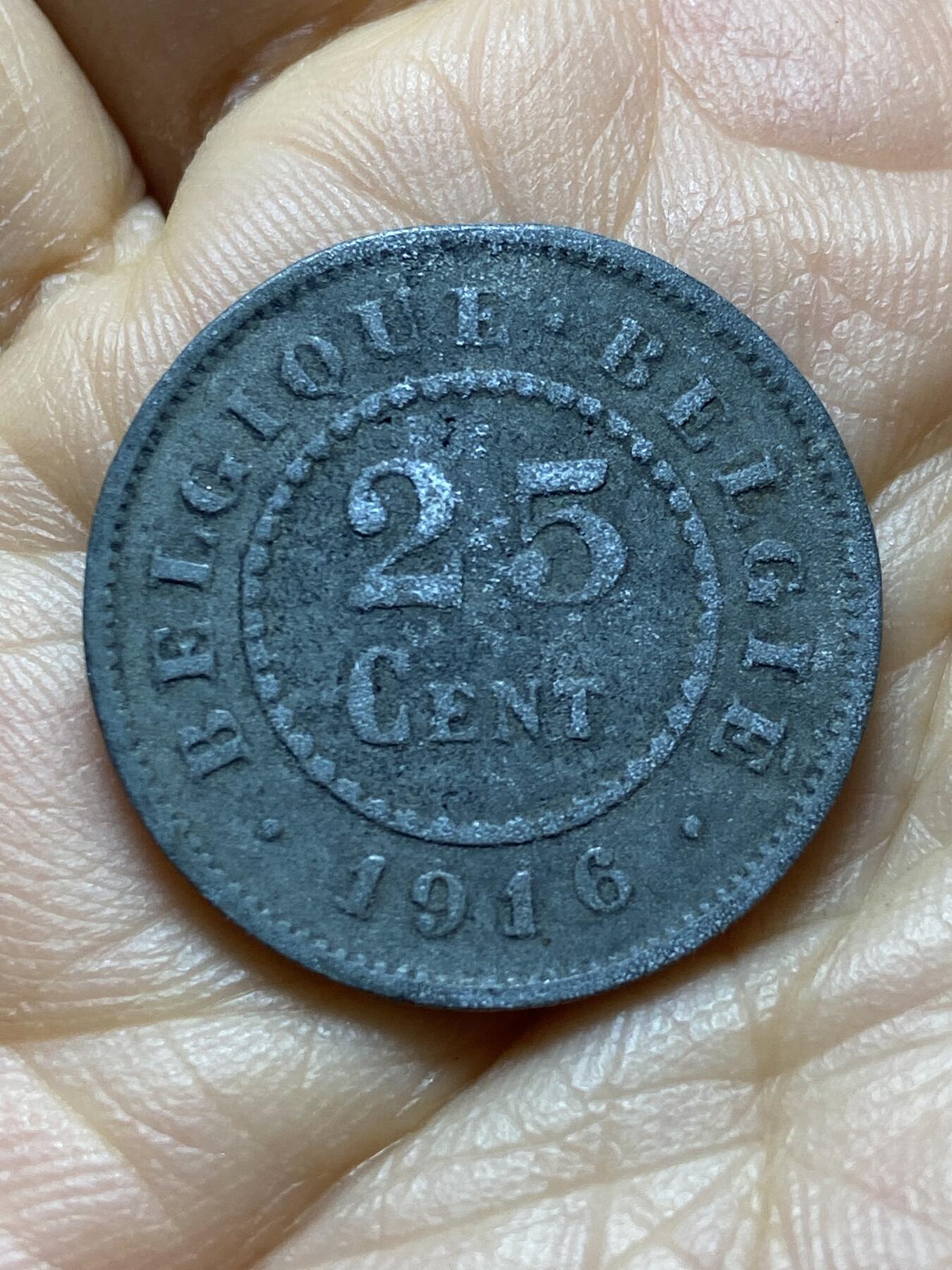 2025年第一百四十五场(总第一百七十一场）高品质英国一线回流散币年末特拍场第二场(免佣金) 比利时🇧🇪1916年25分(一战德国占领时期)