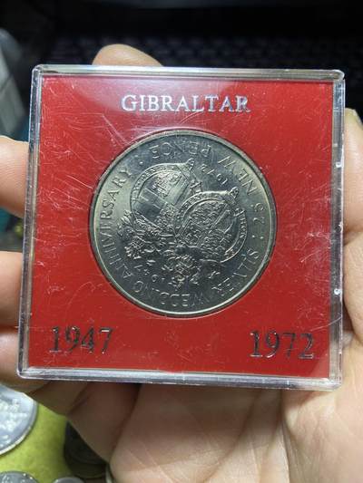 2025年第一百四十二场(总第一百六十八场）高品质英国一线回流散币年末特拍场第二场(免佣金) 英属直布罗陀🇬🇮1972年25新便士(伊丽莎白二世和菲利普亲王25周年银婚纪念币)